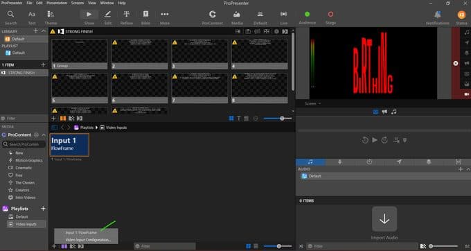 Screenshot: FlowFrame ProPresenter setup, step 5